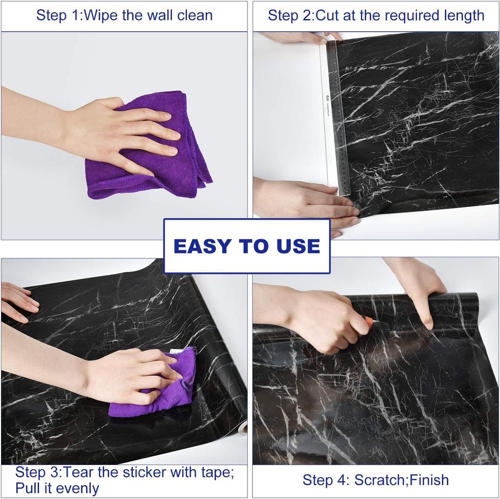 Marble Kitchen Oil-Proof Film Stove Waterproof Moisture-Proof Self-Adhesive Wallpaper Countertop Cabinet Renovation Tile Sticker