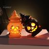 Safe Indoor Pumpkin Light Halloween Castle Lantern, Handheld Glowing Jack O Lantern Lamp for Kids, Spooky Party Decoration Prop, Night Toy Warm White