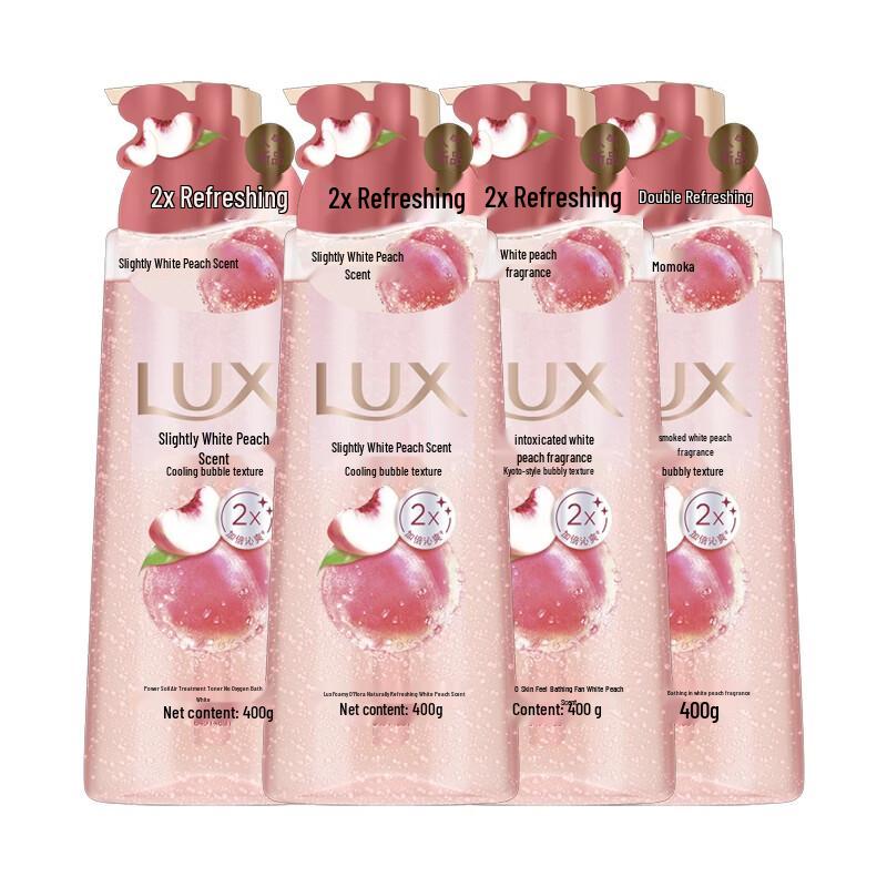 Lux Bubble Refreshing Scented Body Wash, White Peach