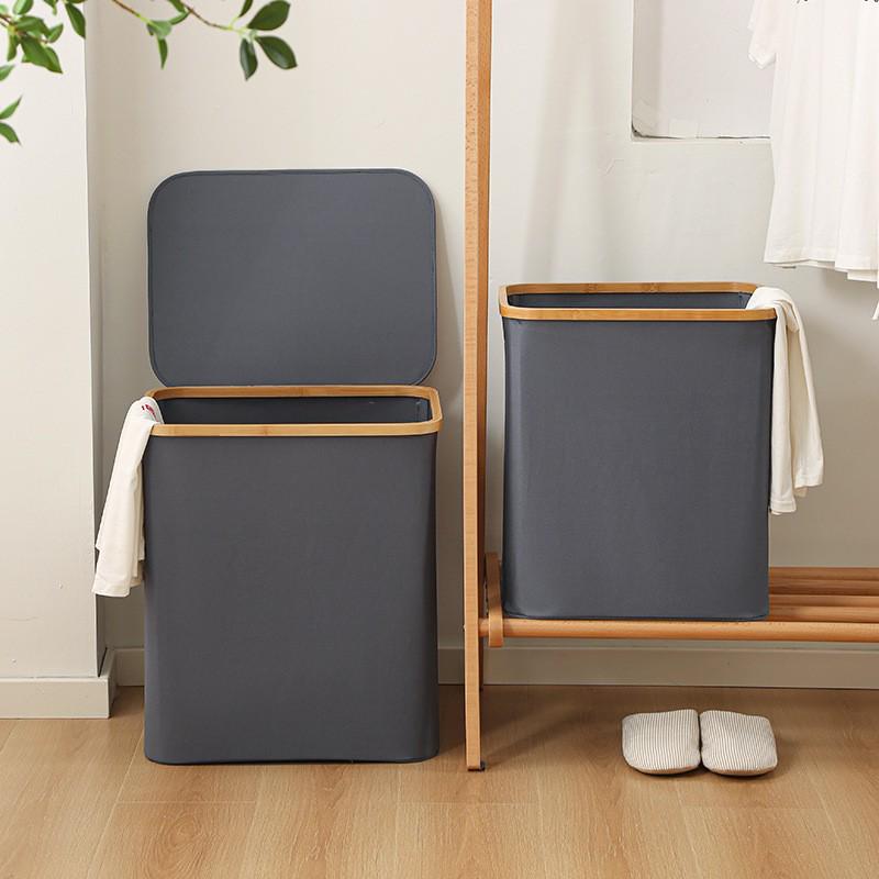 Elegant Foldable Laundry Hamper - Spacious Bathroom Storage Basket