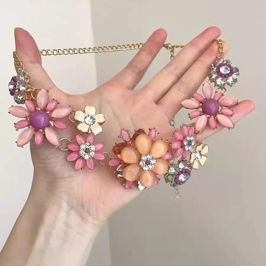 Exaggerated Statement Necklace For Women Bohemian Multicolor Stone Necklaces Big Discount Fashion Jewelry Clearance Sale