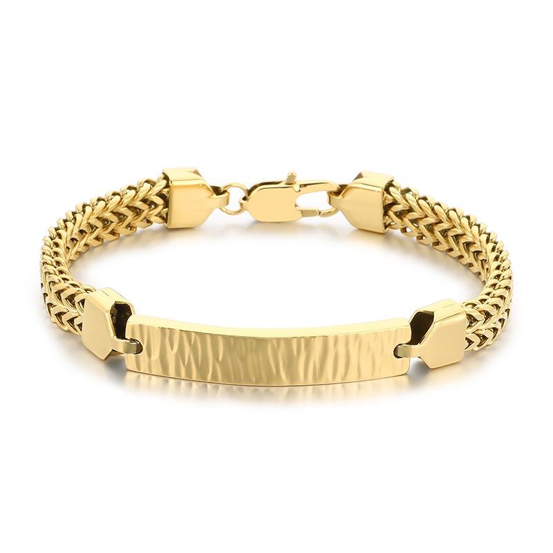2026 Simple Ins Wind Positive Anti-chain Bracelet, Creative Curved Brand Texture Men's Bracelet