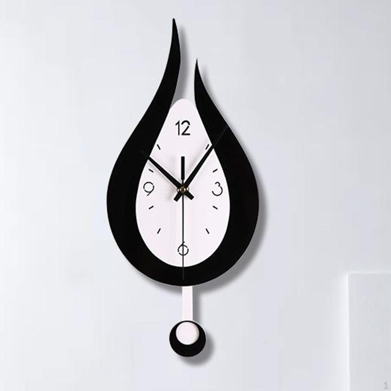 

12 Inch Quiet Pendulum Wall Clock for Home Use, Non Ticking Office And Bedroom (Battery Powered) чорний