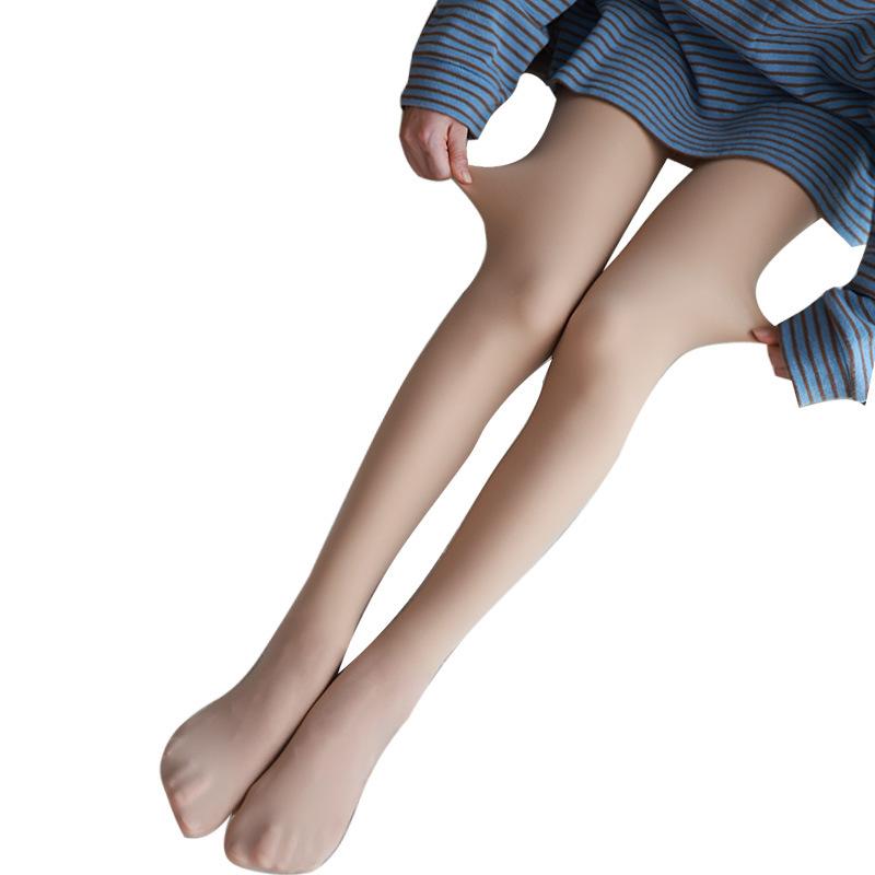 Single-layer seamless pantyhose with a water-gloss effect, spring and autumn thin style, women's autumn and winter nude skin-tone stockings, black