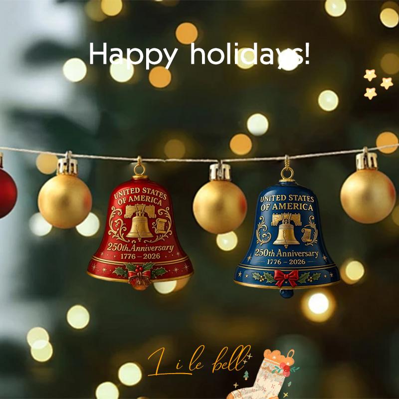 United States 250th Anniversary Bell Ornament Patriotic Commemorative Doorbell Xmas Tree Hanging Decoration Home Decor