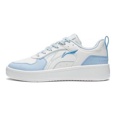 Li Ning Sui Sui Baskets Blanches Décontractées Polyvalentes Amincissantes Antidérapantes Résistantes à l'Usure Respirantes Basses Chaussures de Skate Baskets Femmes Bleu AGCT148-4