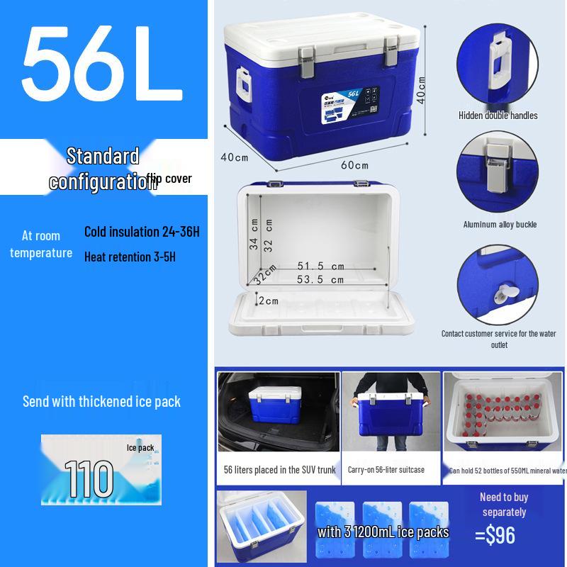 Sen Tai 87L Insulated Box Refrigerator for Outdoor, School, and Vehicle Use - Ideal for Ice Cream, Camping, and Takeaway Deliveries.