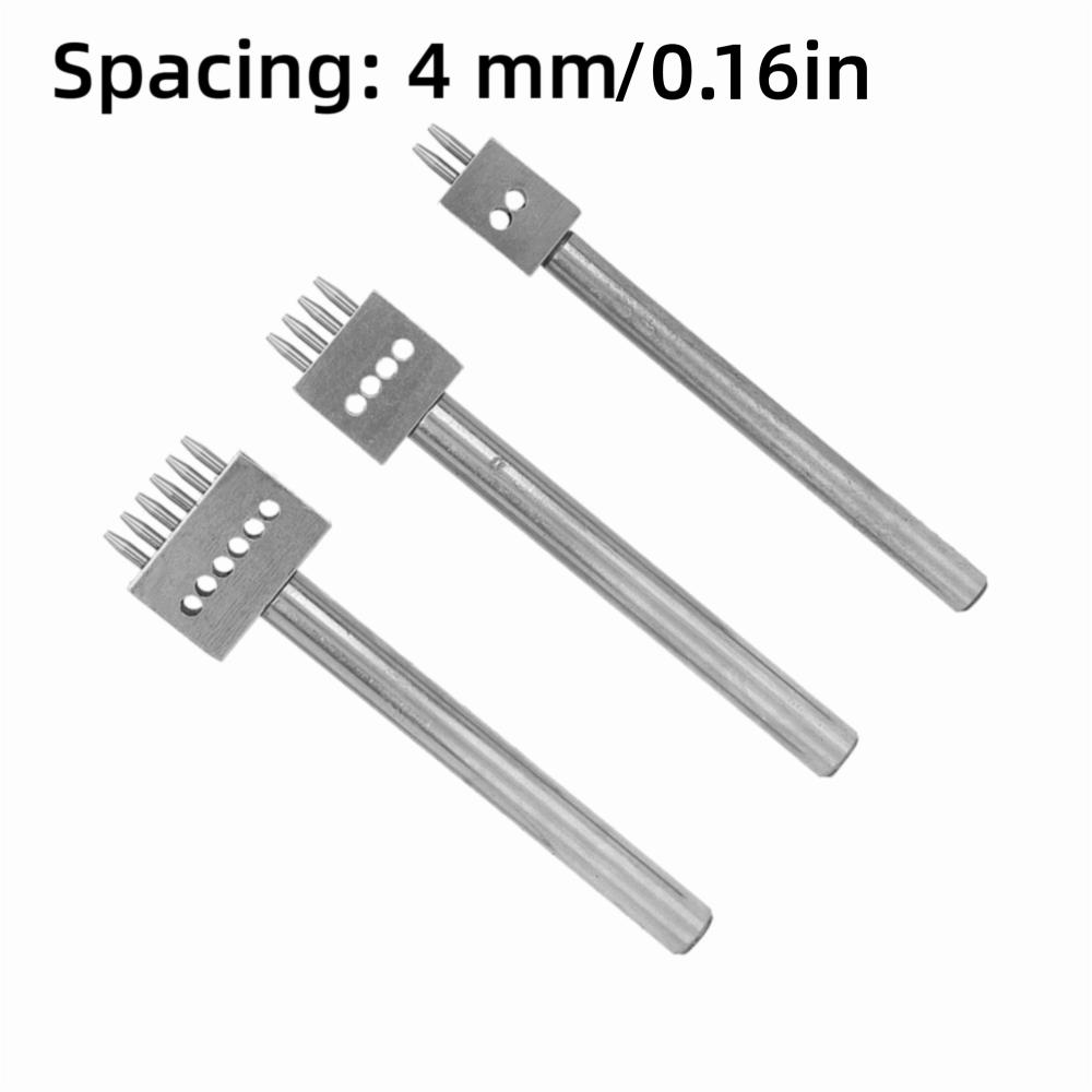 3pcs 4/5/6mm Pitch Leather Hole Punch Tool 2/4/6 Prong Belt Hole Puncher DIY Leather Craft