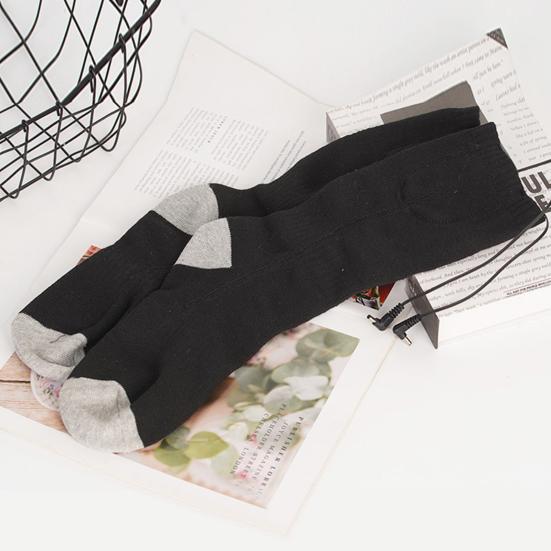 1 Pair Heated Sock 3 Temperature Adjustable Quick Heating USB Rechargeable Battery Powered Stretch Thickened Electric Heating Stocking Leg