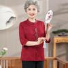 Elegant Mid-Sleeve Shirt Set for Elderly Women