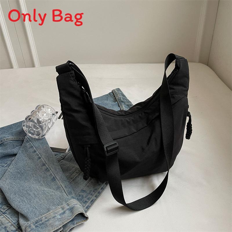 Casual Large Capacity Canvas Shoulder Bag With Zipper For Daily Use