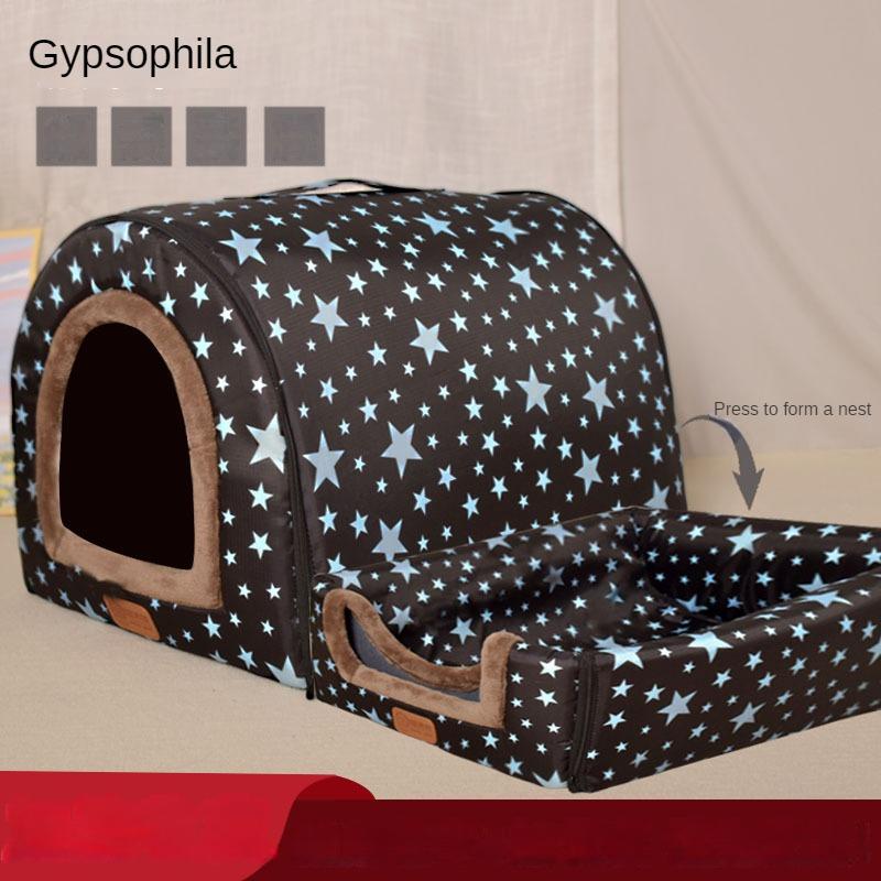 Pet Large Dog House Fully Detachable and Washable Pet Kennel Cylindrical Portable Dog Room Golden Hair Room Kennel