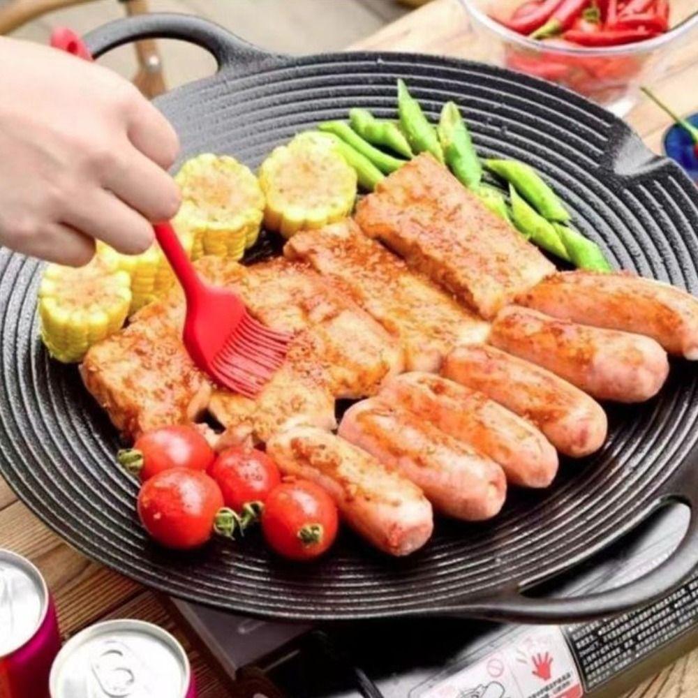 Cast Iron BBQ Grill Pan Non Stick Baking Tray Practical Grill Plate  Outdoor