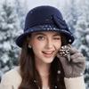 Warm Fleece Winter Woolen Hat Soft Felt Vintage Fedora Cap Elegant Bucket Hat  Casual Party