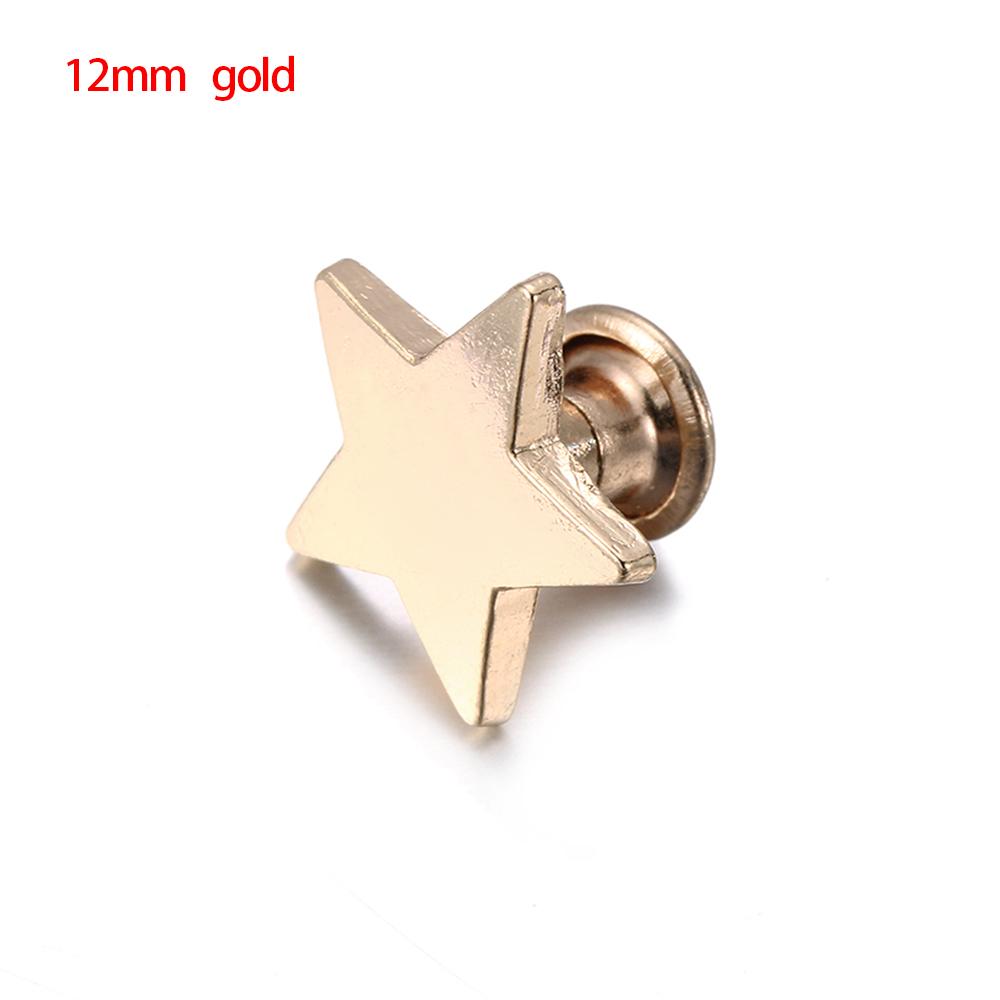10sets(20pcs) Metal Stars Rivets DIY Clothing Bag Shoes Crafts Decor Supplies Garment Sewing Glass Drill Nail Button 9/12mm