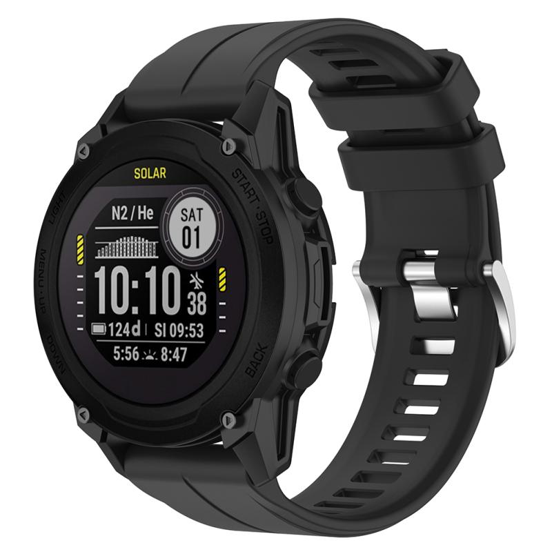 Silikon Uhrenarmband Kompatibel Für Garmin Descent G1 Smartwatch Armband Edelstahlschließe Sport