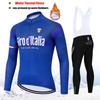 2027 Winter Tour De Italy Thermal Fleece Cycling Clothes Men Jersey Suit Outdoor Road Bicycle Clothing Bib Pants Set