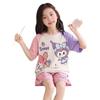 Girls' Summer Pajama Set: Cute Short Sleeve Pullover & Loose Two-Piece Home Wear for Kids