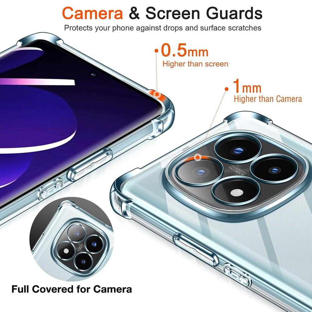 Anti-Knock AirBag Soft TPU Clear Phone Case Cover for Redmi Note 14 5G 4G Note 14 Pro 5G Note 14 Pro+ 5G Crystal Transparent Cases