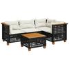 VidaXL Garden Lounge Set 5 Pcs with Cushions Black Braided Resin 3261806