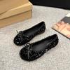 Flat-bottomed temperament silver sequined single shoes fairy shoes 2024 autumn new French black gentle evening shoes