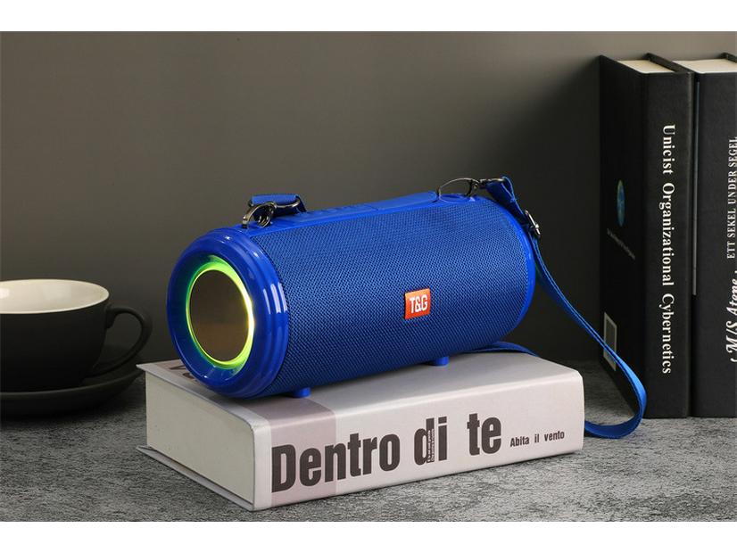 

TG537 Кольоровий Світловий Двомембранний Зовнішній Водонепроникний Bluetooth Динамік з T-картою та Функцією Дзвінка синій