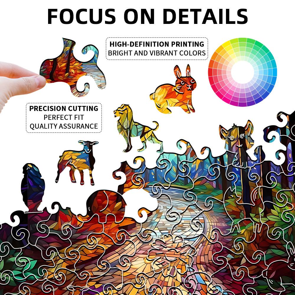 Forest Path Wooden Puzzle - Perfect Gift for Focused Training and Relaxation, Birthdays, Festivals, Natural Theme Puzzles | Exqu