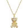 Light Luxury Temperament Gorgeous Full Diamond Cat'S Eye Bear Necklace Female Versatile Collarbone Chain Titanium Steel Chain
