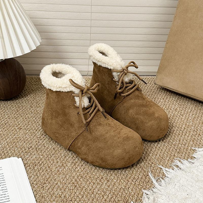 

Женские легкие зимние термоизоляционные меховые сноубутсы на толстой подошве, нескользящие, с амортизацией, для повседневной носки, спортивные, хлопковые ботинки 40