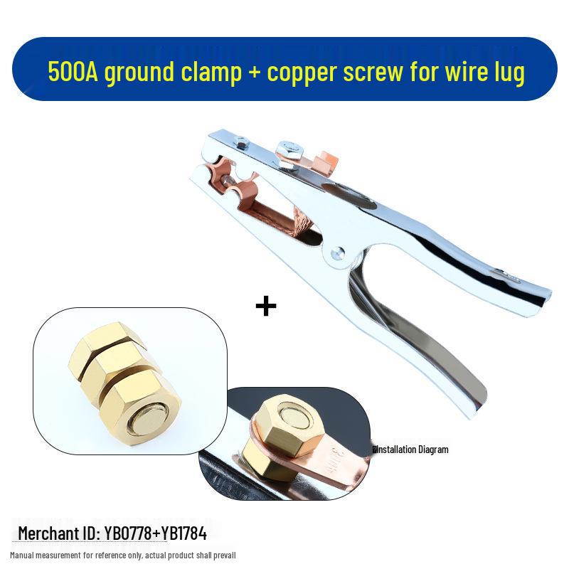 Pure Copper Electric Welding Ground Clamp - Thickened Welding Pliers and Handle for Argon Arc Welding Machine Grounding Accessories.