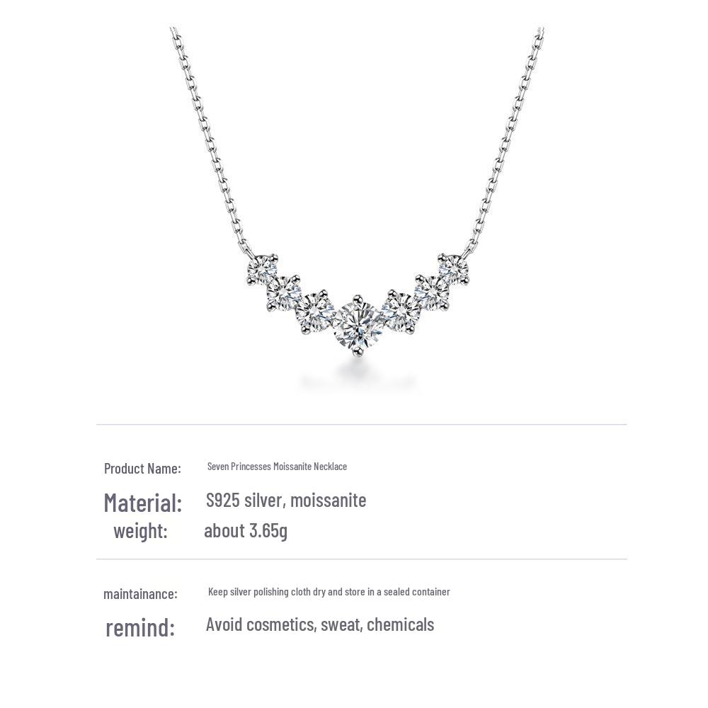 925 Sterling Silver Moissanite Necklace: Elegant and Versatile High-End Clavicle Chain for Women