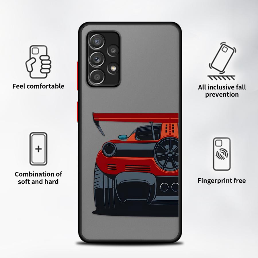 Cartoon Cool Car Case for Samsung Galaxy A35 A34 A36 A54 A16 A15 A17 A52 A14 A23 A53 A73 A33 A56 A55 A52S A72 Phone Cover