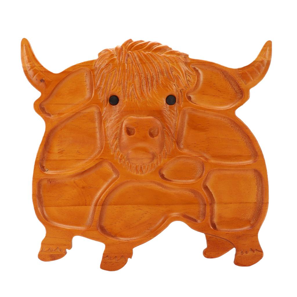 Cow Charcuterie Board Wooden Charcuterie Serving Platter with Divided Compartments for Food Cheese Meat Fruit Snack
