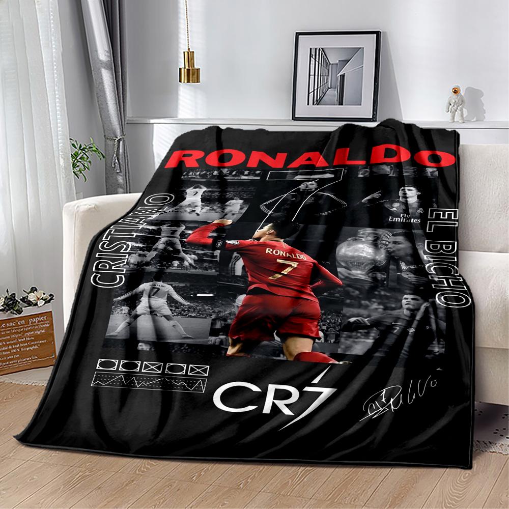 Ronaldo's Iconic Journey Blanket Warmthful Decor Suitable for Sofa Bed Bedding Four Seasons Multipurpose Stylish Decor