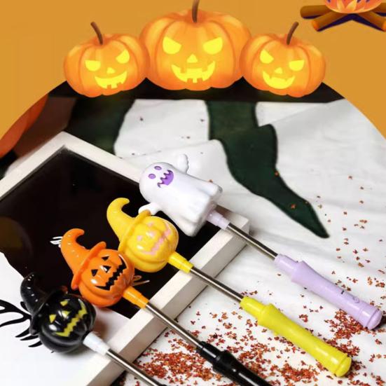 Halloween Pumpkin Glow Wand Flashing Toy Pumpkin Stick Ghost Flashing Wand Shake Toy Christmas Birthday Festive Atmosphere Enhancer