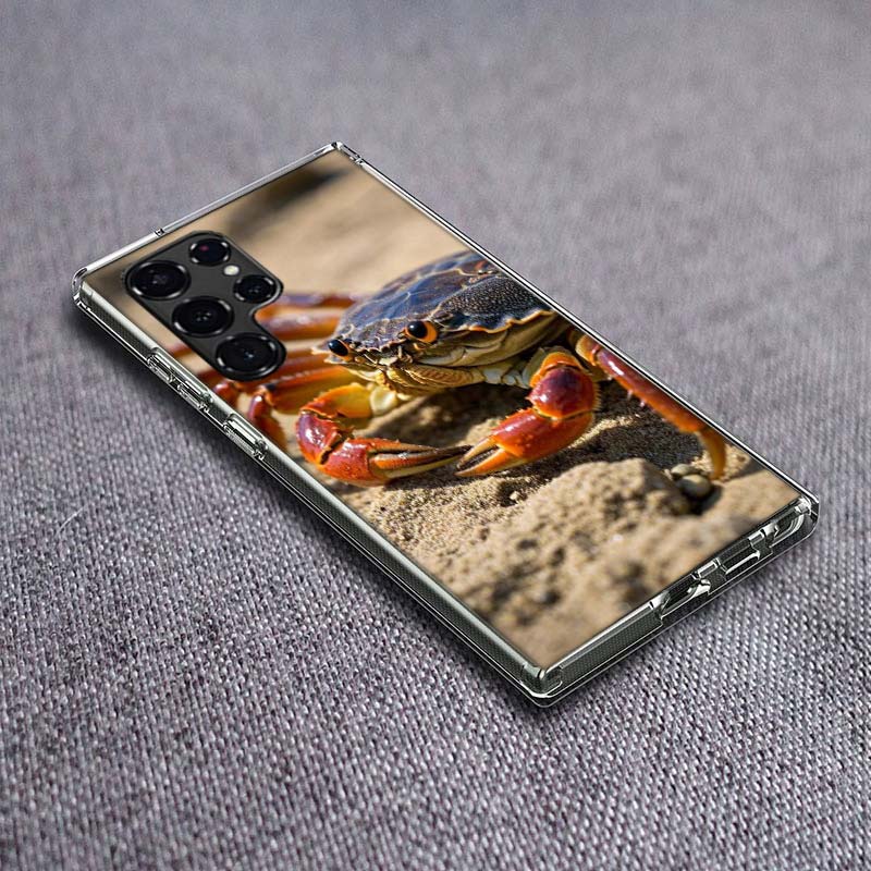 Unique Animal Crab Phone Case For Samsung Galaxy S24 S23 S21 S20 FE S22 S26 Ultra S25 Edge S10 Plus Cover Clear TPU Capa Shell C