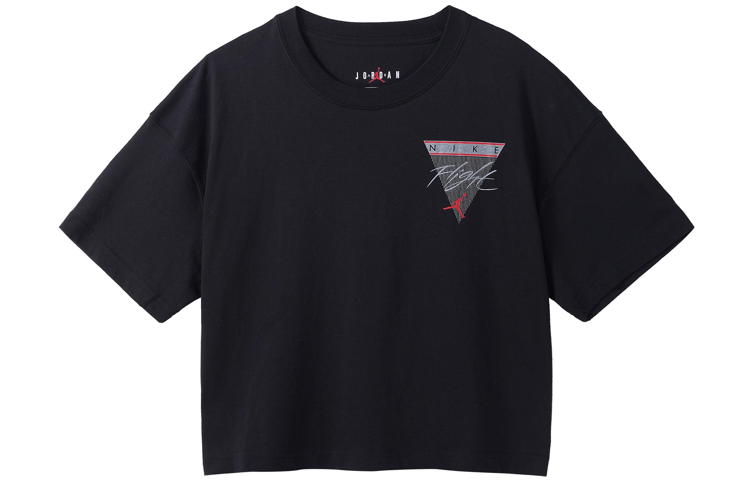 Jordan Crop Tops Women s Black Crew Neck Moderate DC2154-010 M
