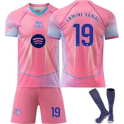 Set Maglia da Calcio Sportiva per Bambini Barcelona Yamal YSHT Poliestere 160-170cm Rosa