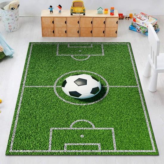 Futbol Halısı İlginç Spor Sahnesi Tasarımı Kaymaz Baskı Makinede Yıkanabilir Gürültü Azaltma