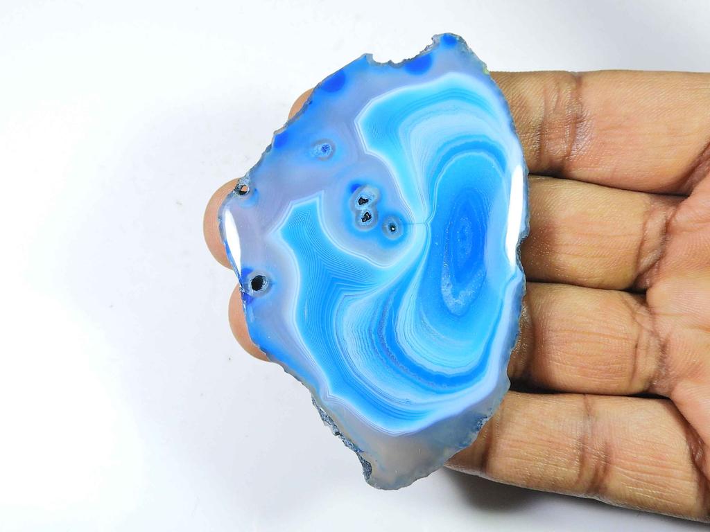 214Cts. Ágata Drusa Tingida Cabochões de Cristal de Cura Fantasia Gema Solta 51X88MM SK-2311
