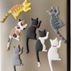Cartoon Cat Design Fridge Magnetic Refrigerator Sticker Hook Bendable Tail Cat Themed Kitchen Accessory Decor Magnetic Hook
