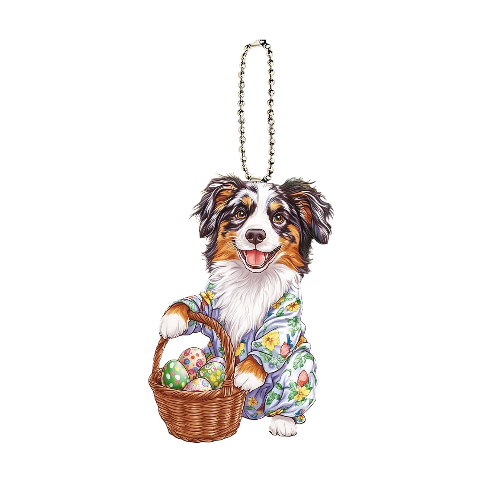 

Акрилова 2D Плоска Великодня Собака Автомобільна Прикраса. Прикраса-підвіска у вигляді тварини One Size