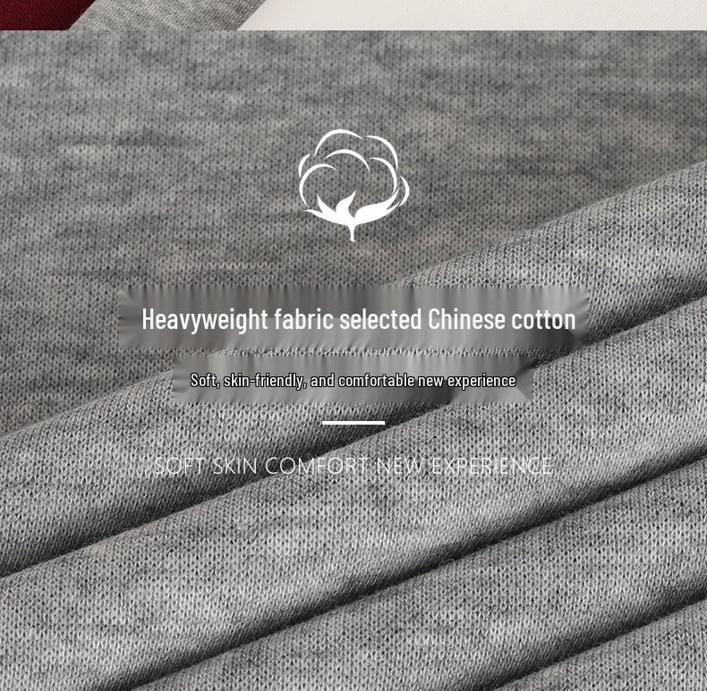 Unisexowa bluza bawełniana z podszewką z polaru o dużej gramaturze - Gruba, luźny krój, okrągły dekolt, styl z opuszczonymi ramionami