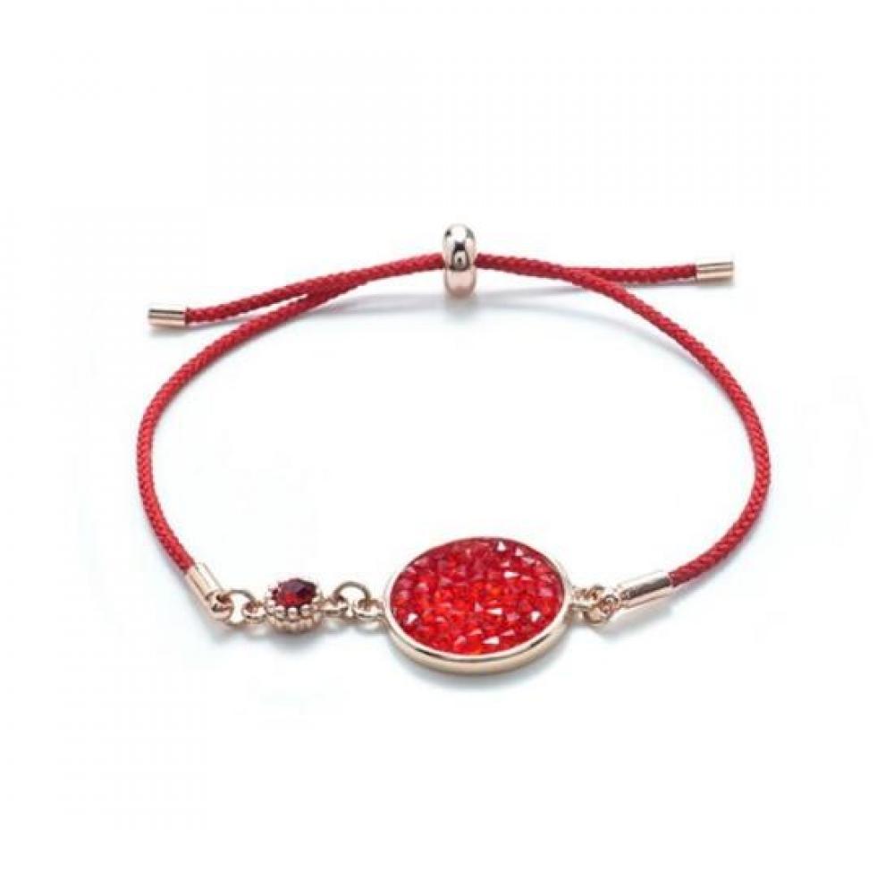 Bamoer Women Red Bracelet Crystal Pendant
