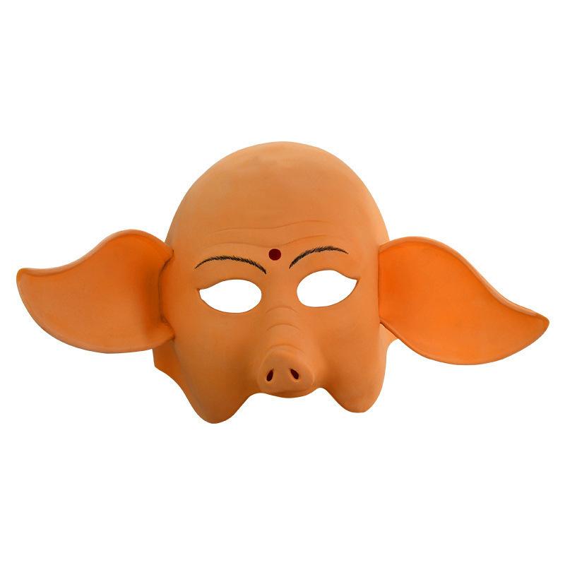 Halloween Journey to the West Pig Bajie Mask, Bull Demon King, Sun Wukong, Dragon King Headgear, Latex Pig Belly Props