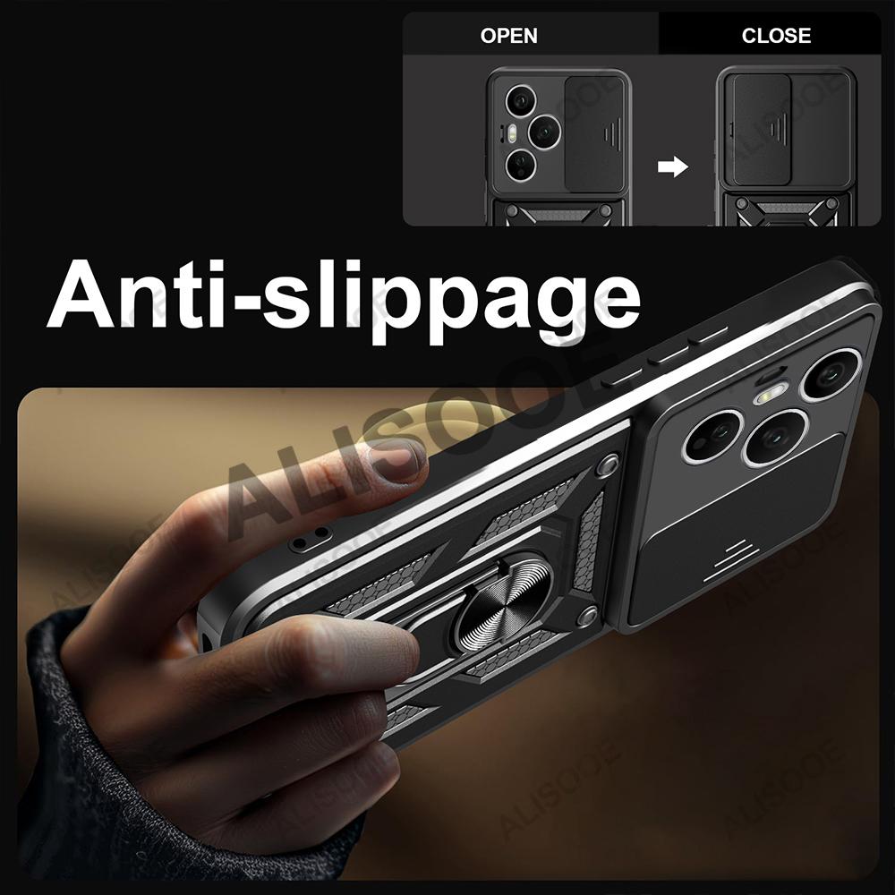 Hülle für Honor 400 Pro (Global) Hülle Schiebe-Kameraobjektiv Ringständer Halter Stoßfeste Handyhülle für Honor 400 Pro 5G Capa