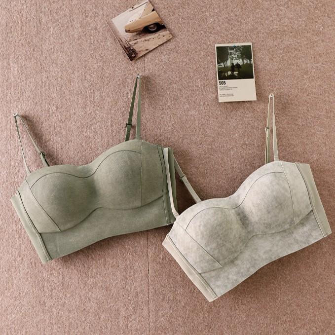 tube top underwear women's small breasts gather and support to show large secondary breasts, anti-sagging, anti-light and seamless, thin shoulder 
