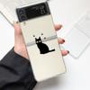 Funny Black Cat Fashion Phone Case For Samsung Galaxy Z Flip 3 4 5 6 7 Hard Folding Z Flip4 Clear PC Cover Protector Gift