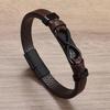 Infinity Symbol Charm Cuff Bracelet Magnetic Clasp Hand  Accessories New Simple OL Style Genuine Leather Bracelet for Men