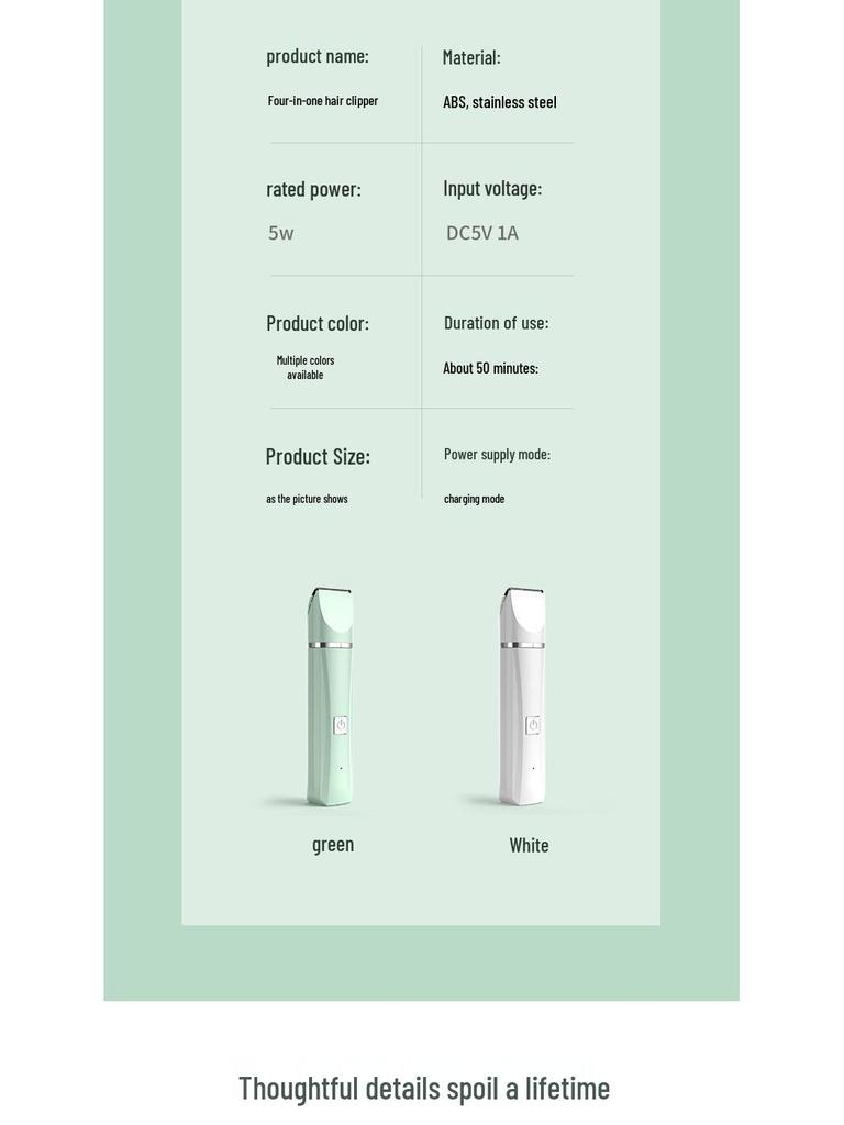 Quiet Rechargeable Pet Shaver & Paw Trimmer for Cats